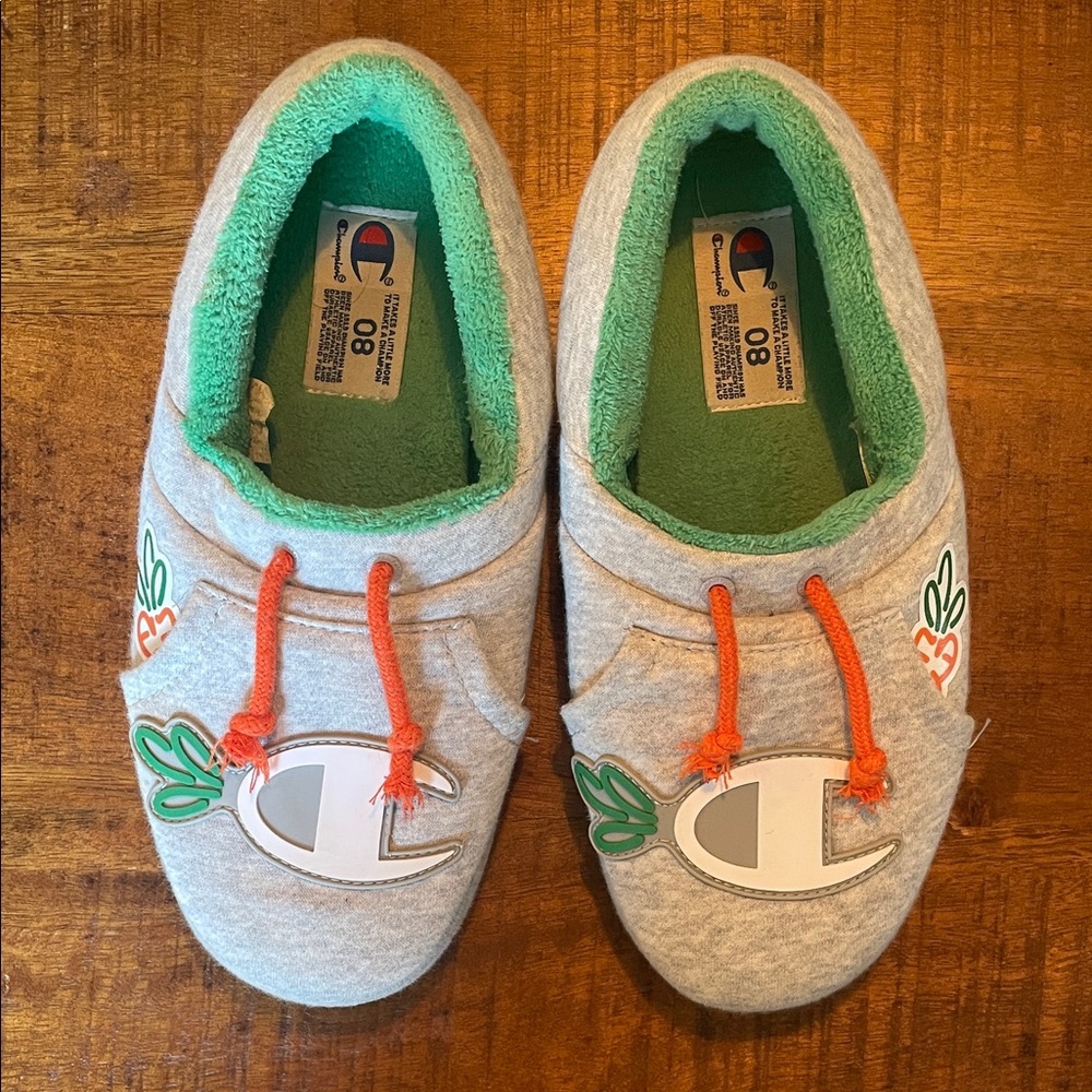 Champion Gray and Orange Slippers